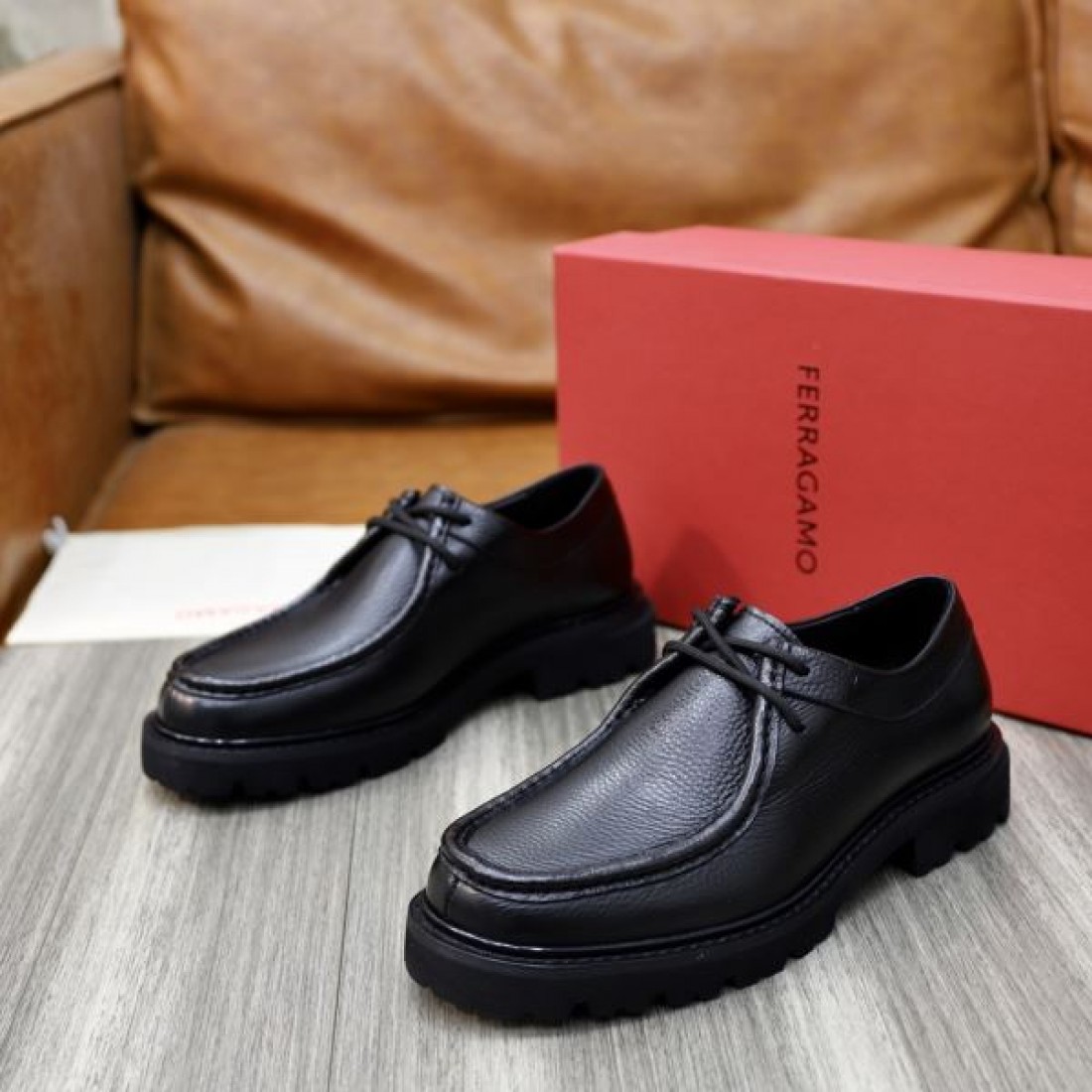 FERRAGAMO サルヴァトーレ フェラガモ 新作大人気 2024SS メンズ用 ビジネスシューズ - 画像 (7)