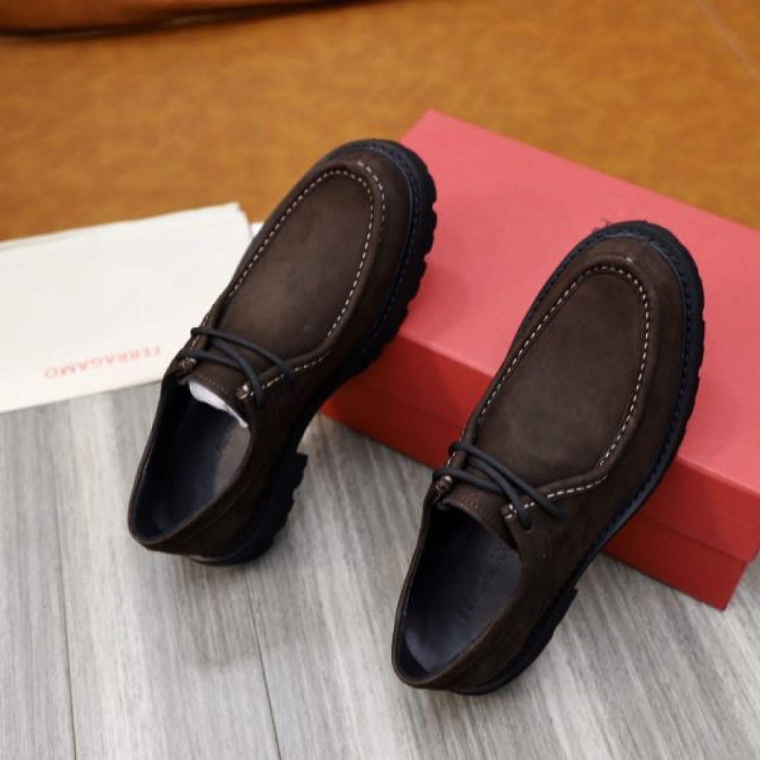 FERRAGAMO サルヴァトーレ フェラガモ 旬デザイン 2024SS メンズ用 ビジネスシューズ - 画像 (8)